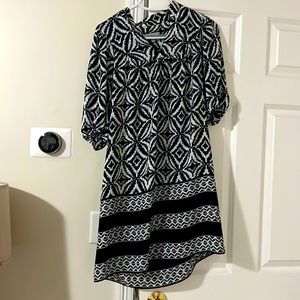 Blue and white dress